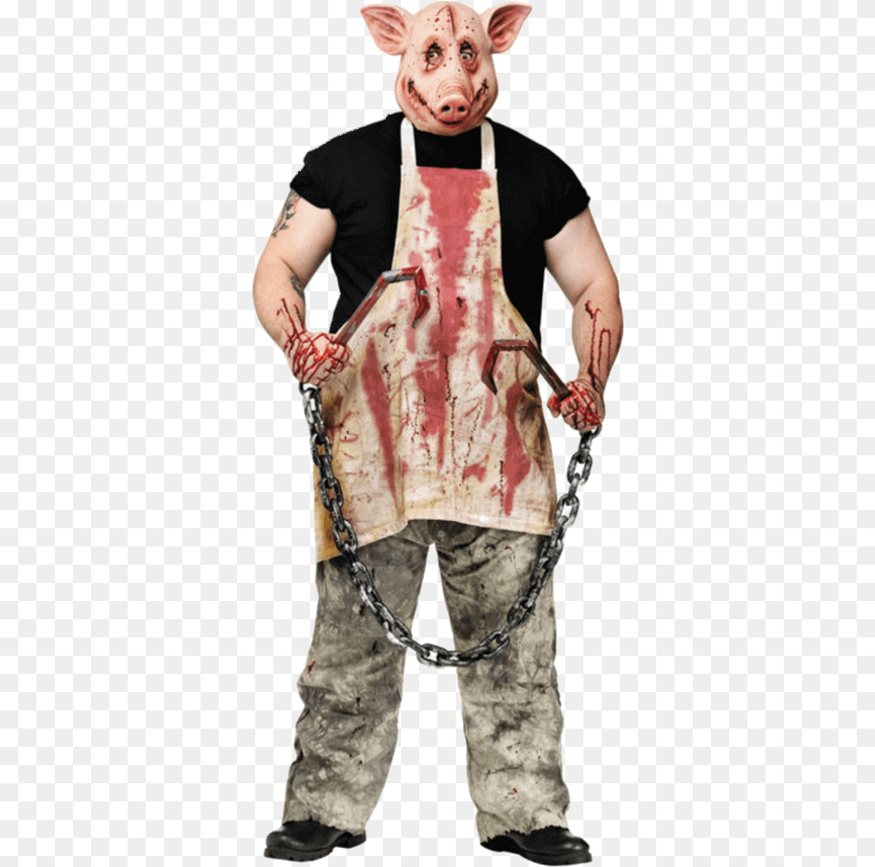 Horror Pig Man Costume, Adult, Male, Person, Skin Free Png