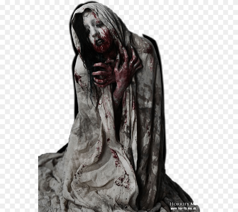Horror Scary Girl Dead Blood Halloween Costumes Scary Girl, Fashion, Adult, Wedding, Portrait Png Image