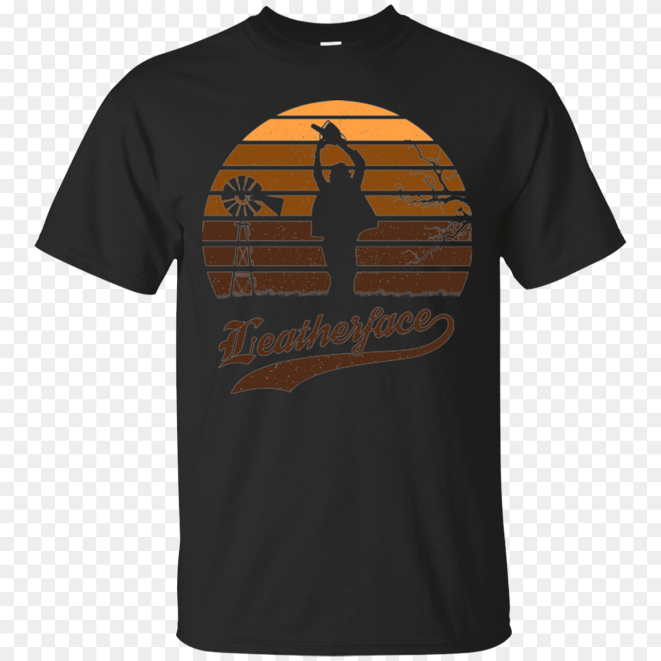 Horror Sun Set Leatherface T Shirt Pop Up Tee, Clothing, T-shirt, Adult, Female Png
