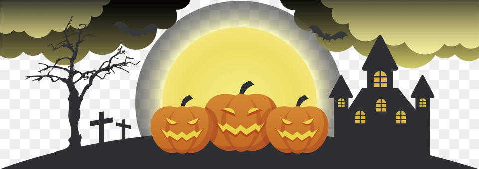 Horror Vector Banner Halloween Illustrator, Festival Free Png Download