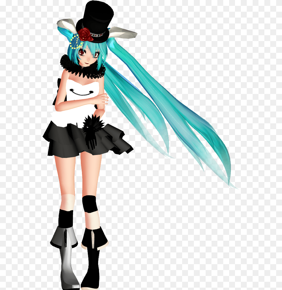 Horror Wonderland Rabbitmmdtdamiku By Kurusou Miku Mmd Model Dl Robe, Book, Comics, Publication, Clothing Png Image