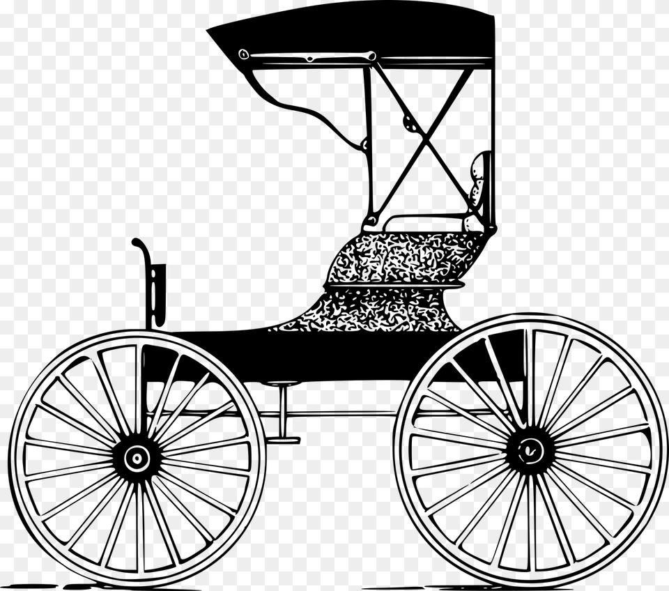 Horse And Buggy Carriage Clip Art, Gray Free Png