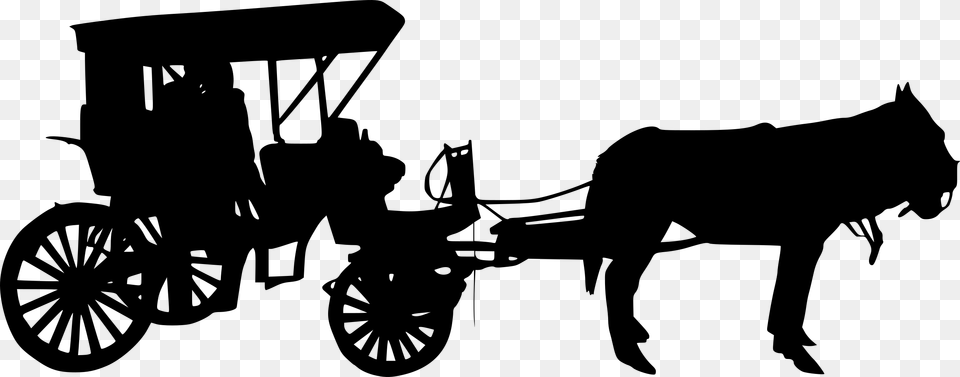 Horse And Buggy Mule Horse Harnesses Carriage Horse Carriage Silhouette, Gray Png Image