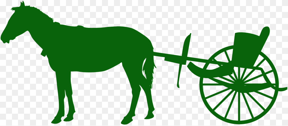 Horse And Buggy Silhouette, Machine, Wheel, Animal, Mammal Free Transparent Png