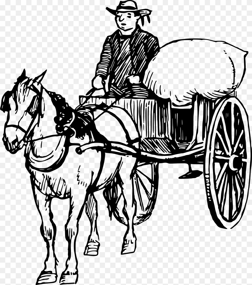 Horse And Cart Clip Arts, Gray Png