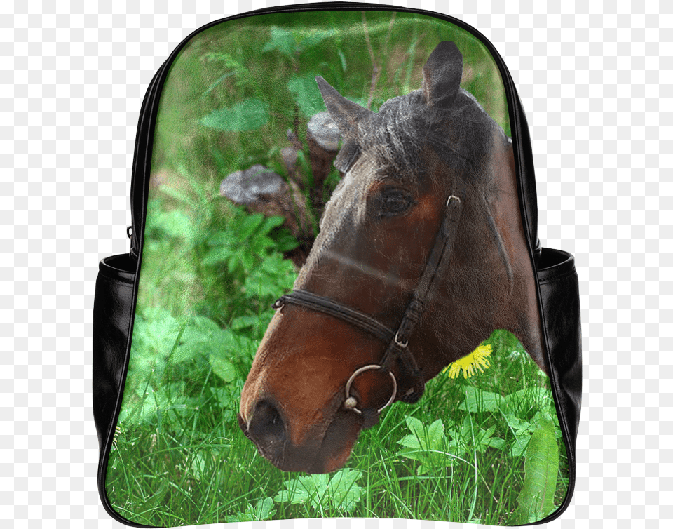 Horse And Grass Multi Pockets Backpack Mare, Animal, Mammal, Bag Free Transparent Png