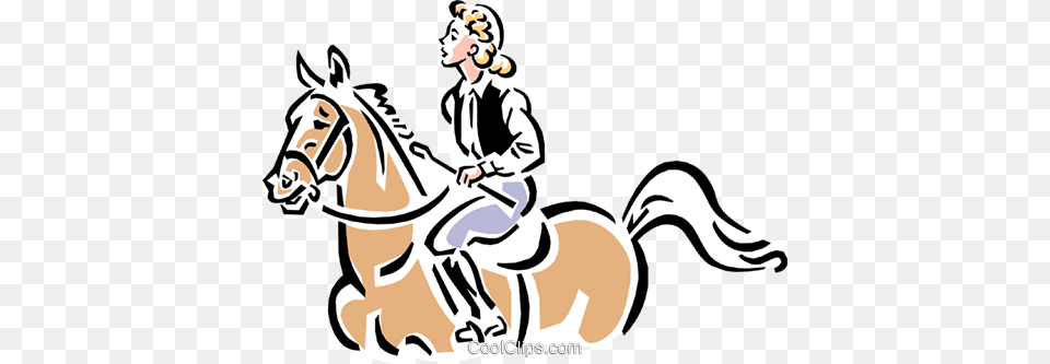 Horse And Rider Royalty Vector Clip Art Illustration, Animal, Equestrian, Mammal, Person Png