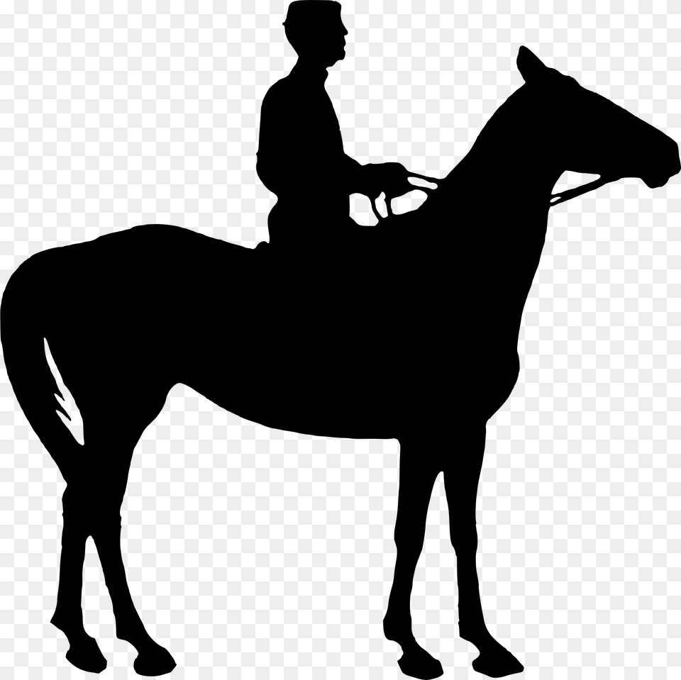 Horse And Rider Silhouette 2 Icons Horse With Rider Silhouette, Gray Free Transparent Png