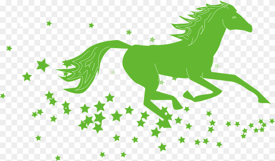 Horse And Stars Silhouette, Person, Animal, Mammal Free Png Download