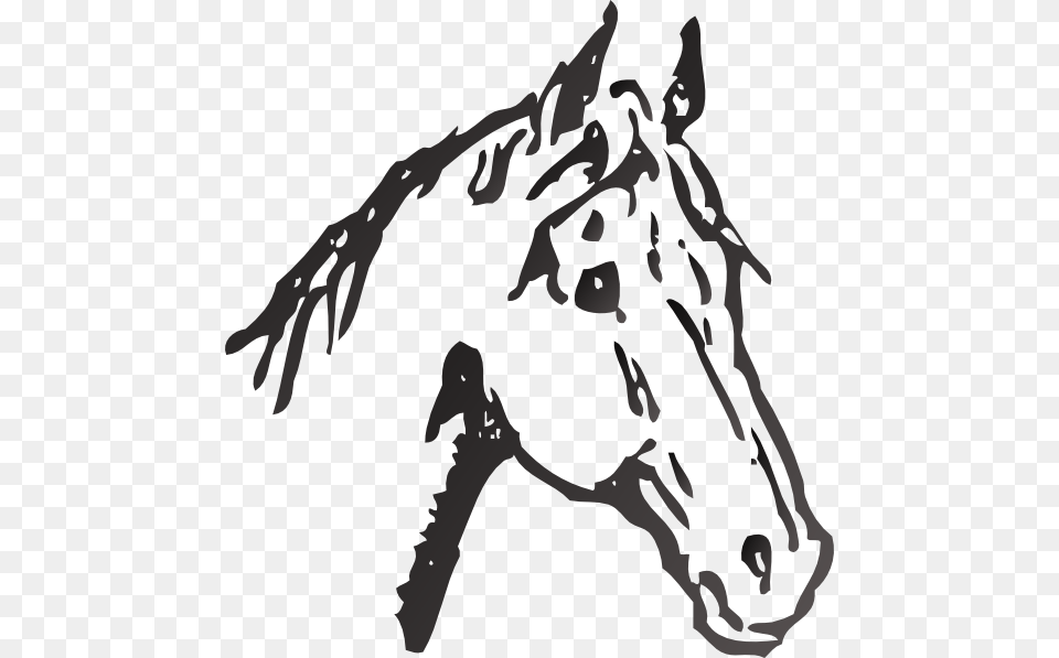 Horse Black And White Head Black And White Horse Head Design, Stencil, Animal, Baby, Mammal Free Png Download