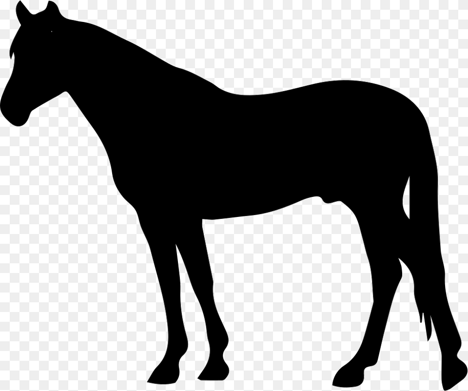 Horse Black Silhouette Facing To Left Icon Free Download, Animal, Mammal, Colt Horse Png Image