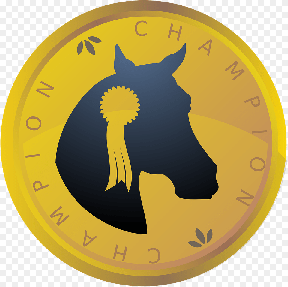 Horse Champion Medal, Coin, Money, Logo, Disk Png