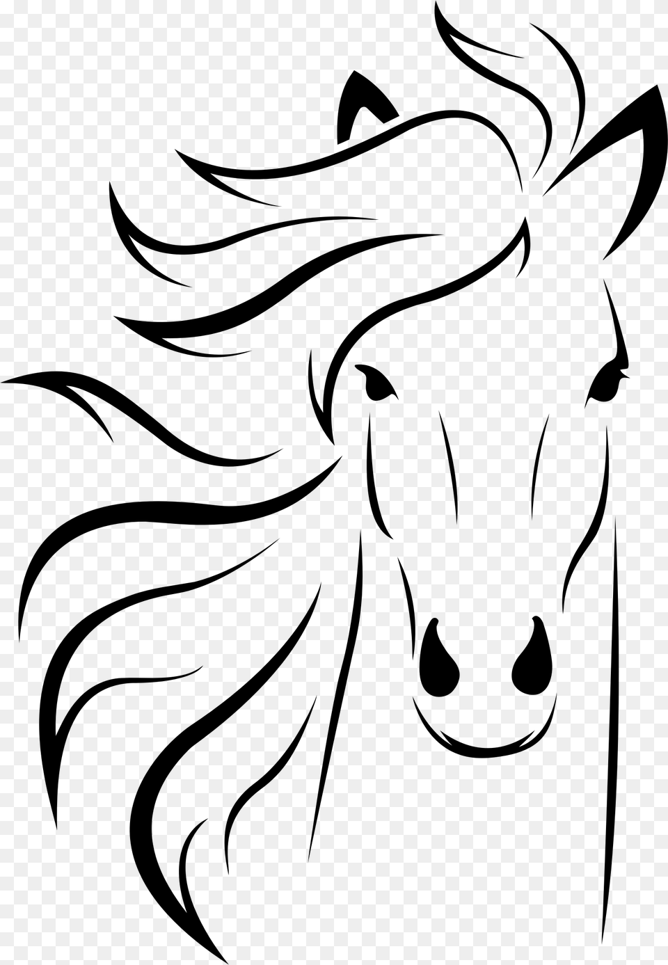Horse Clip Art Gray Png Image
