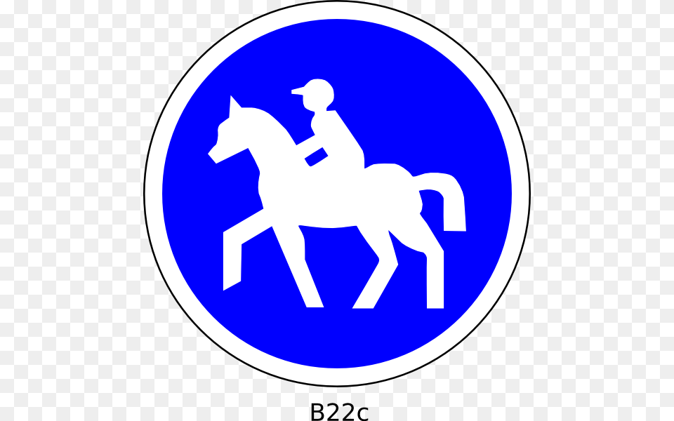 Horse Crossing Sign Clip Art, Symbol, Animal, Mammal, Person Png Image
