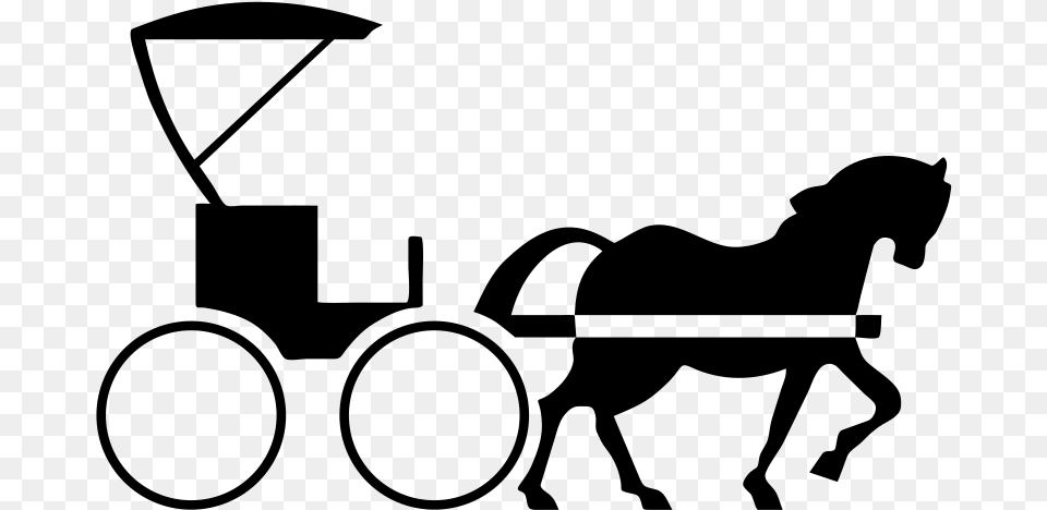 Horse Drawn Carriage Clipart Horse And Buggy Clip Art, Gray Free Transparent Png