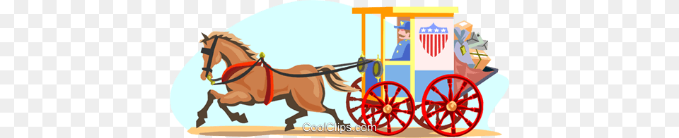 Horse Drawn Mail Carriage Royalty Vector Clip Art, Wagon, Vehicle, Transportation, Wheel Free Png Download