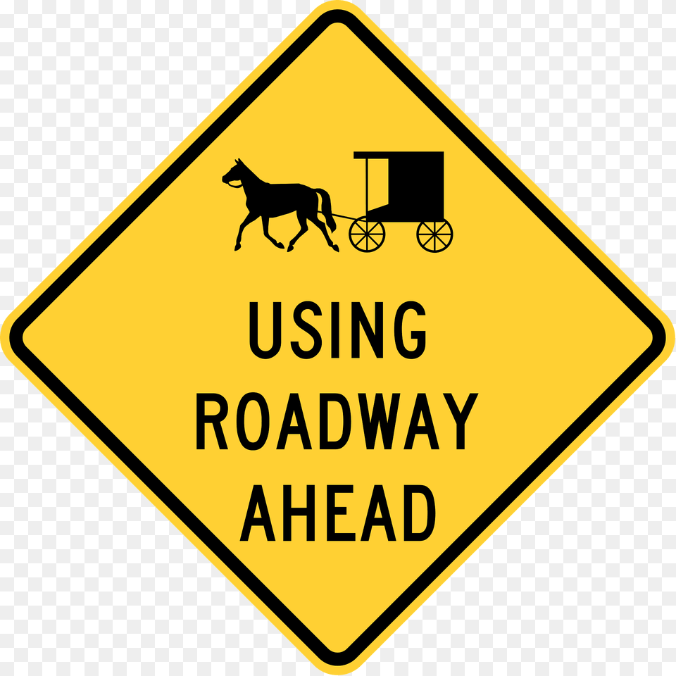 Horse Drawn Vehicle Ahead Ohio And Other Us States Clipart, Sign, Symbol, Road Sign, Animal Free Png