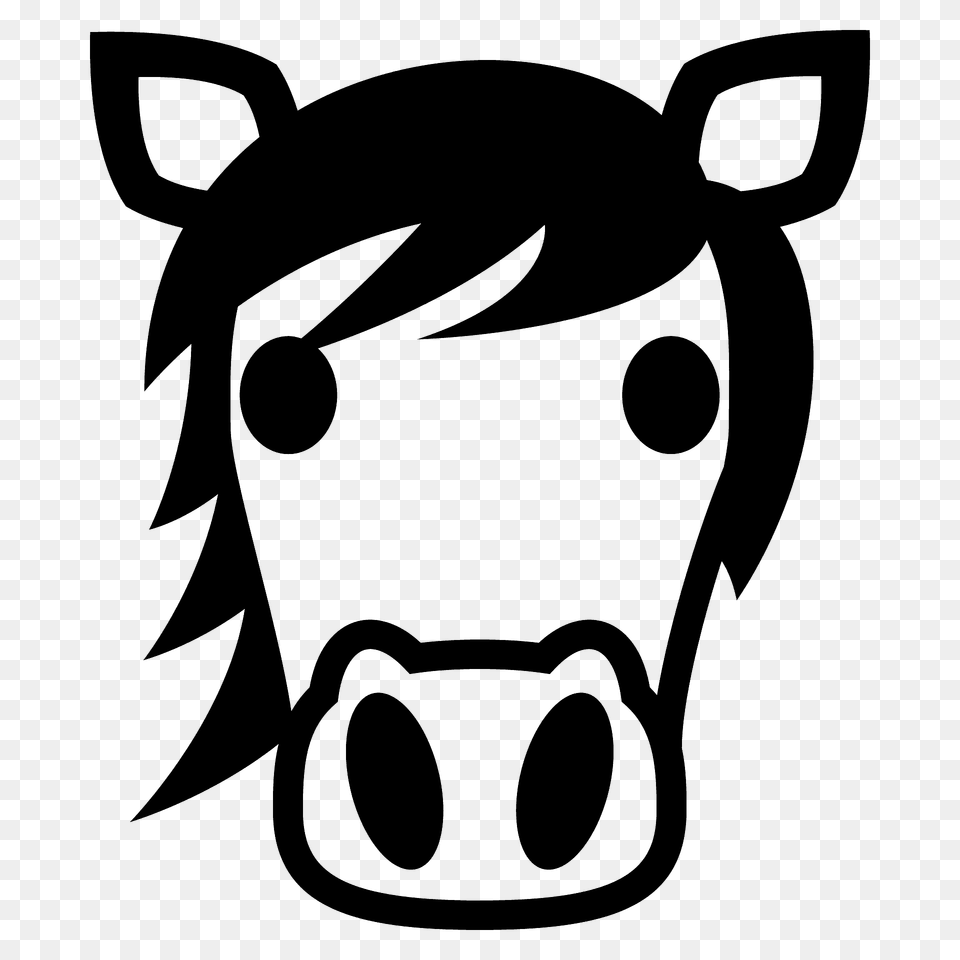 Horse Face Emoji Clipart, Stencil, Animal, Fish, Sea Life Png