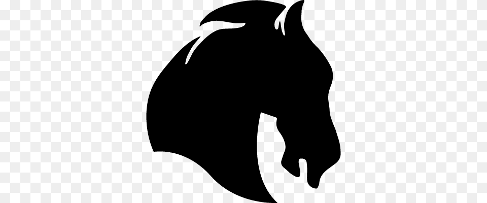 Horse Face Silhouette Right Side View Variant Free Vectors, Gray Png