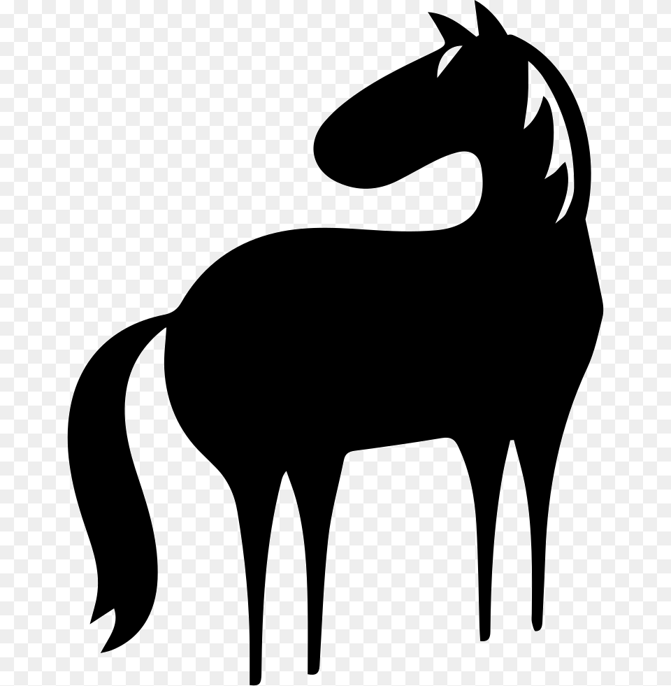 Horse Full Body Cartoon Variant Facing The Left Direction Cute Cartoon Black Horse, Silhouette, Stencil, Animal, Kangaroo Png