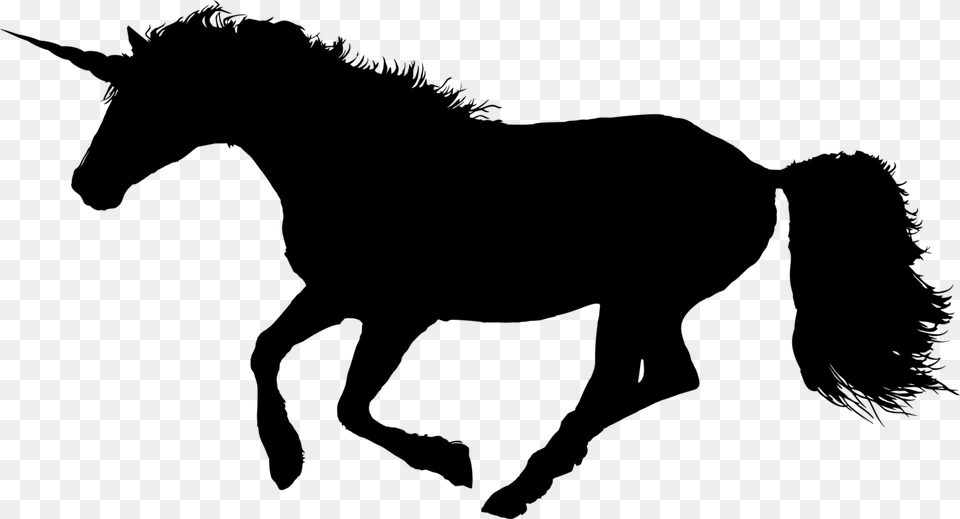 Horse Gallop Pony Unicorn Legendary Creature, Gray Png Image