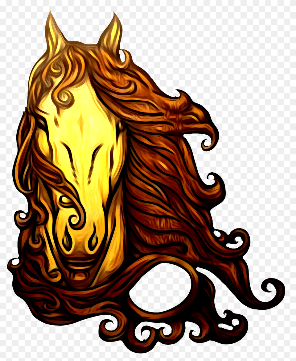 Horse Head, Fire, Flame, Art Free Png Download