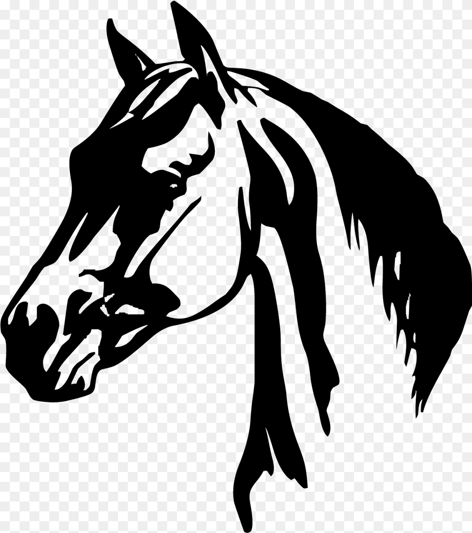 Horse Head Clipart Horse Head Black And White, Gray Free Png