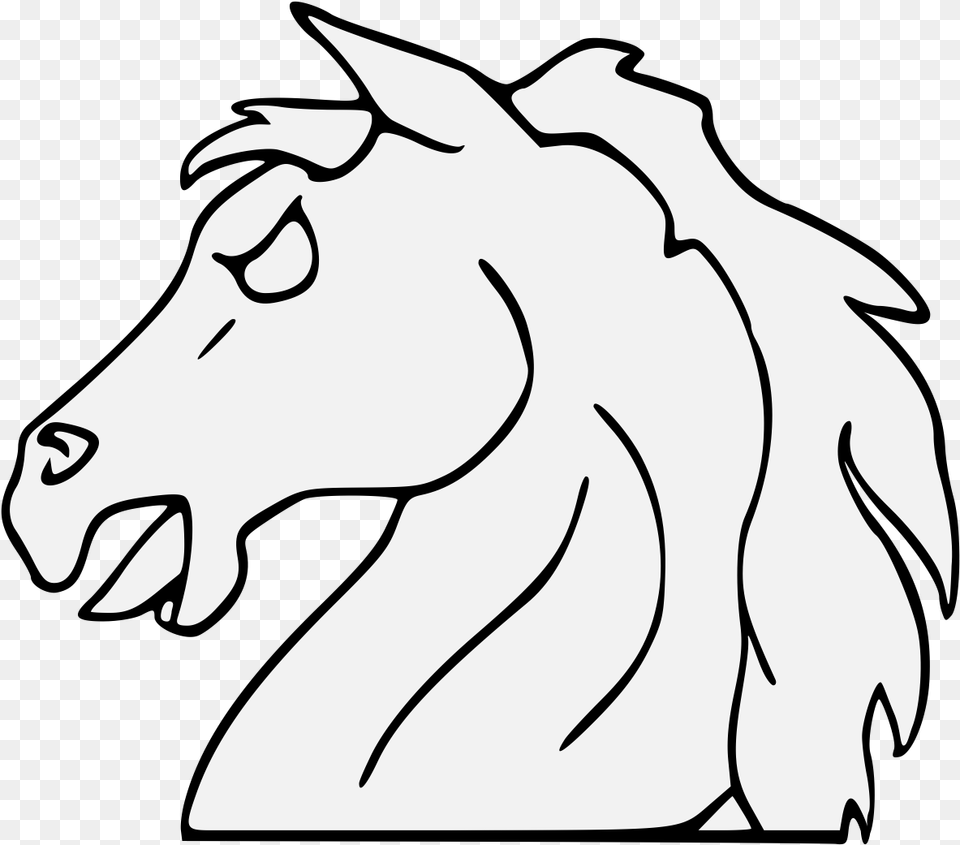 Horse Head Couped Heraldic Horse Head, Stencil, Adult, Female, Person Free Transparent Png