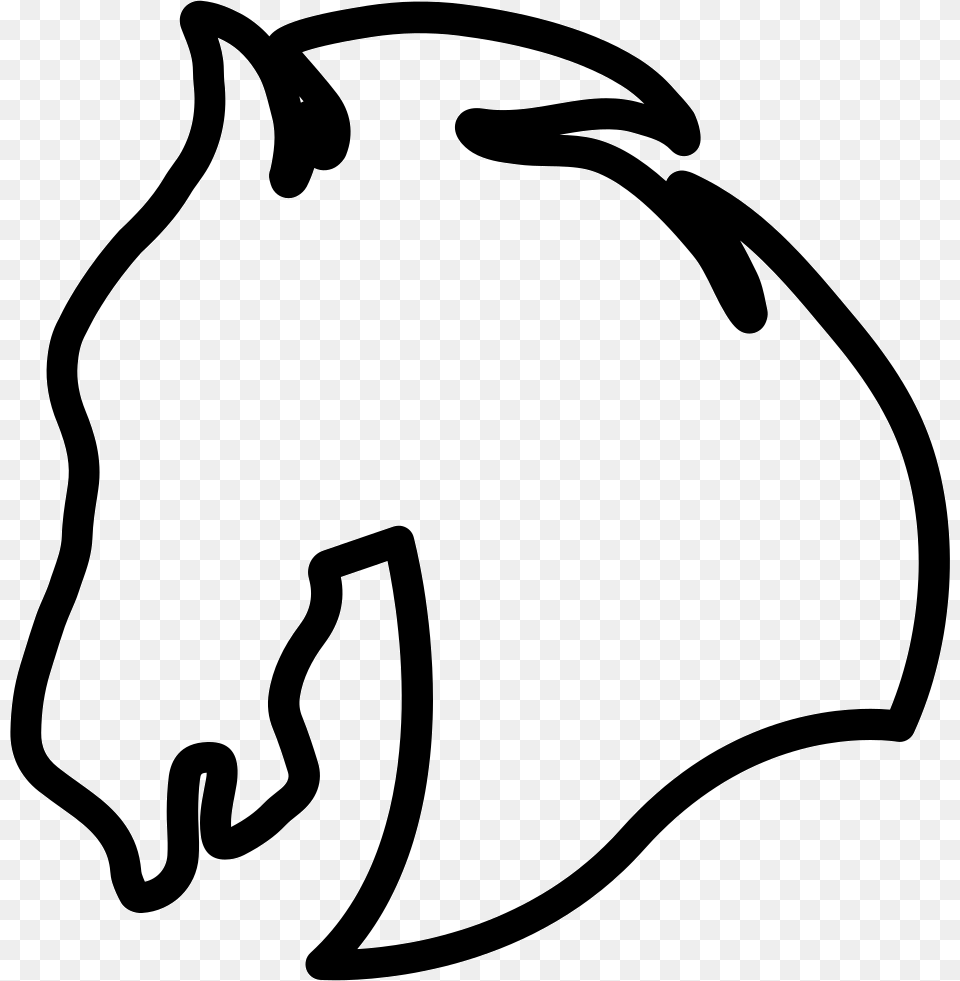 Horse Head Facing Left Outline Variant Outline Horse Head, Clothing, Hat, Stencil, Cap Free Transparent Png