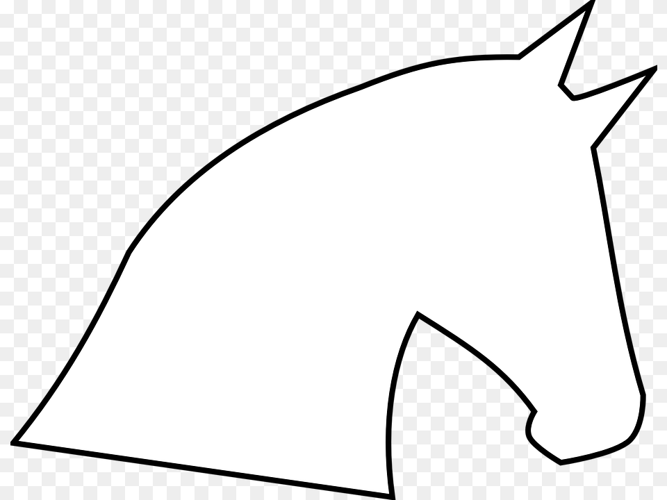 Horse Head Horse Head Outline Profile Silhouette White Horse Head Silhouette, Stencil, Animal, Mammal, Fish Free Png Download