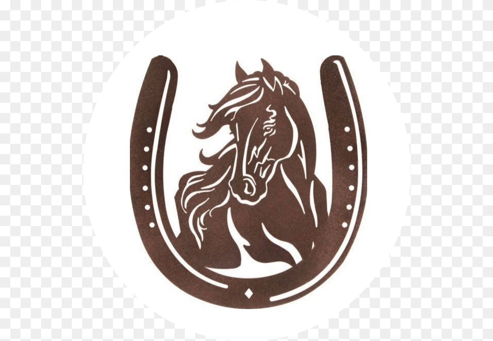 Horse Head In Horseshoe Logo, Animal, Mammal Free Png