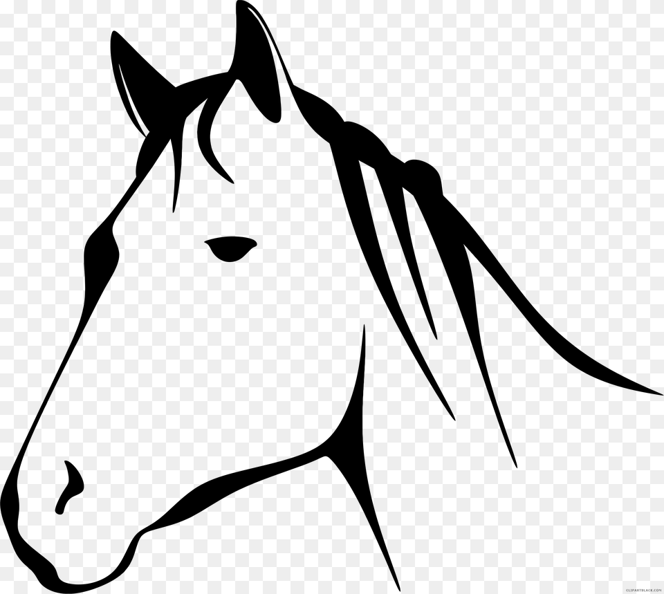 Horse Head Mask Clip Art Black And White Horse Clipart, Gray Png