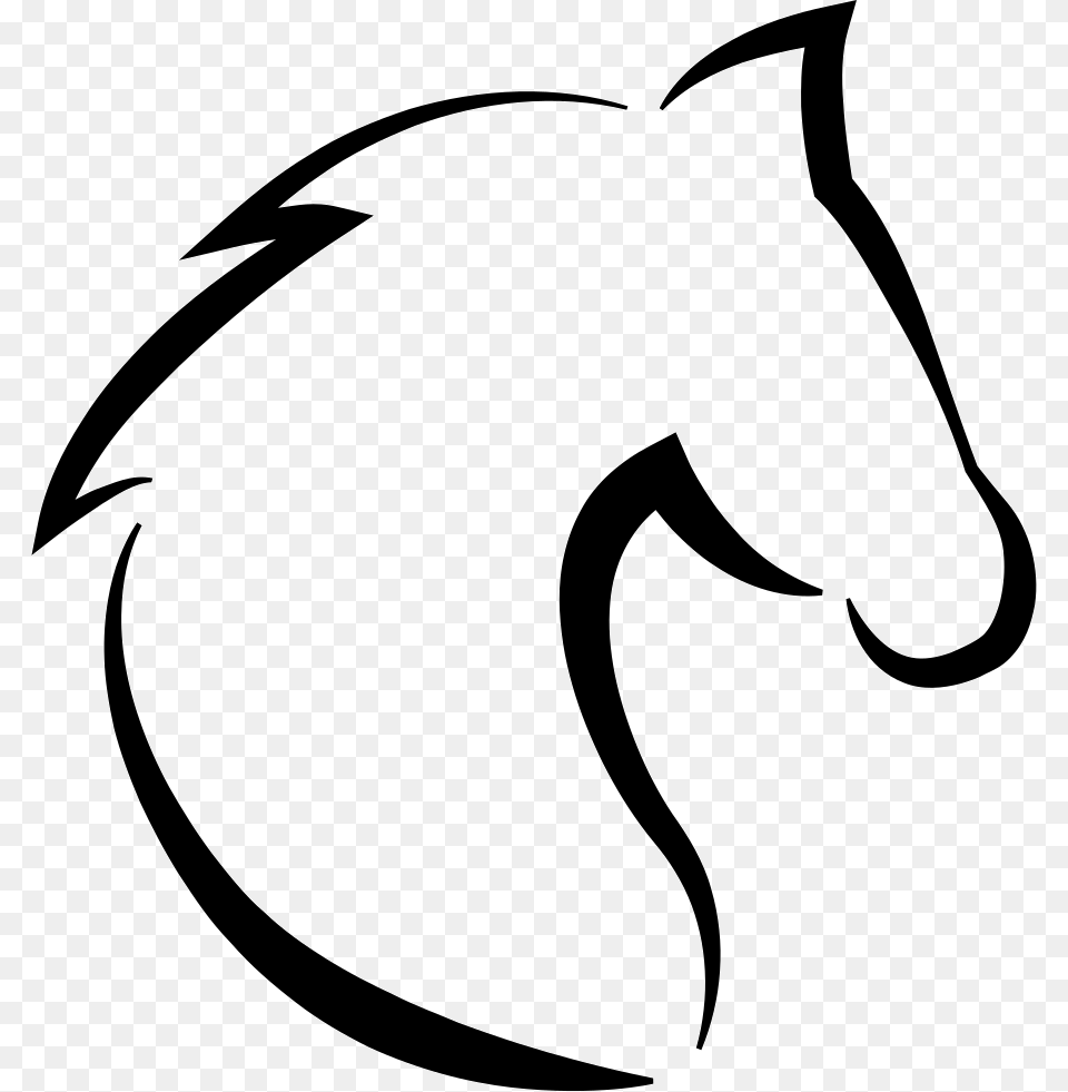 Horse Head Outline Horse Head Outline Silhouette, Stencil, Bow, Weapon, Animal Free Png