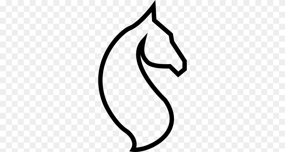 Horse Head Outline Icon, Gray Free Png Download