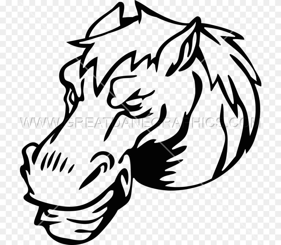 Horse Head Production Ready Artwork For T Shirt Printing, Bow, Weapon Png Image