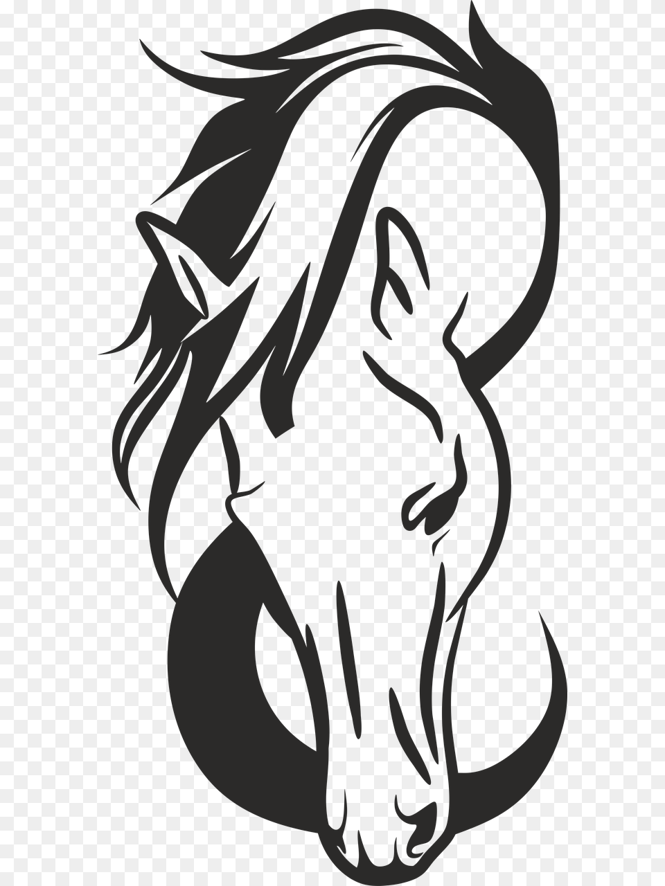 Horse Head Silhouette Vector, Stencil, Person Free Transparent Png