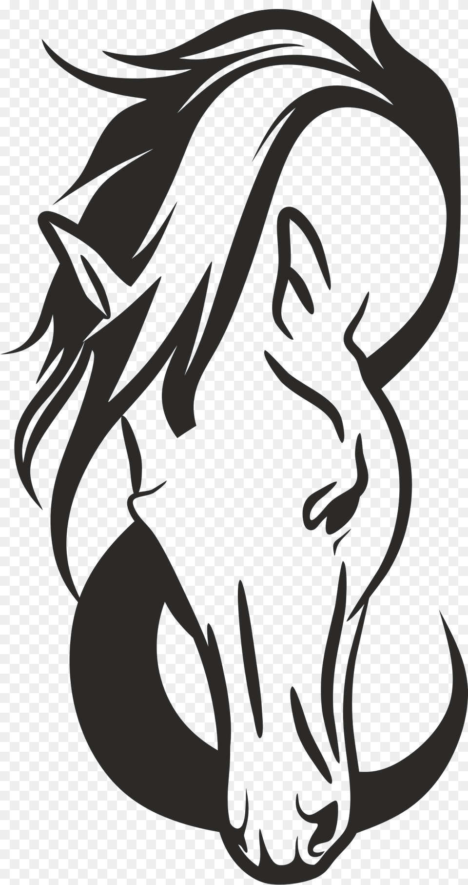 Horse Head Silhouette Vector, Stencil, Person, Book, Comics Png