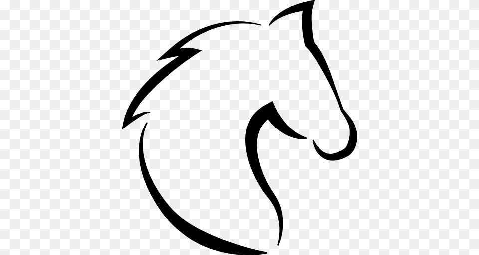 Horse Head With Hair Outline, Stencil, Bow, Weapon, Animal Png