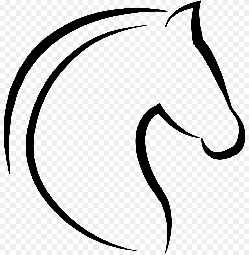 Horse Head With Hair Outline Comments, Bow, Weapon, Animal, Mammal Free Png