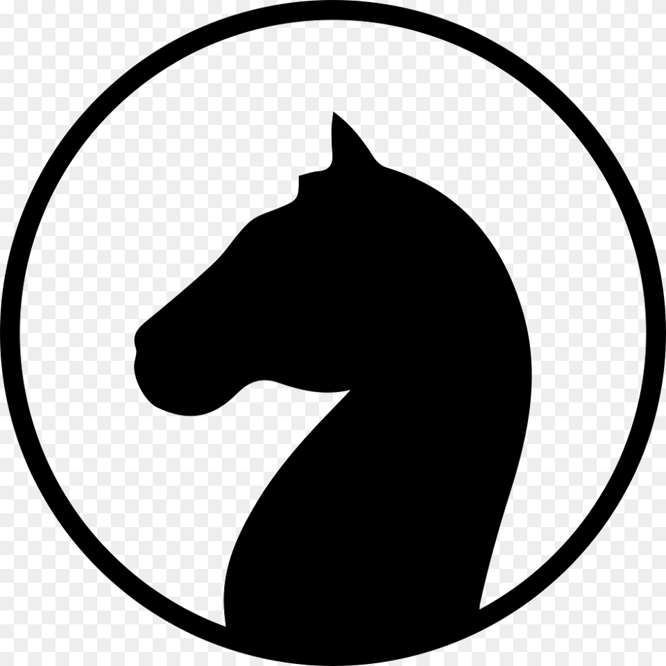 Horse Icon In Circle, Silhouette, Stencil Free Png Download