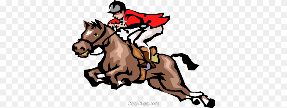 Horse Jumping Royalty Vector Clip Art Illustration, Animal, Equestrian, Mammal, Person Free Png Download