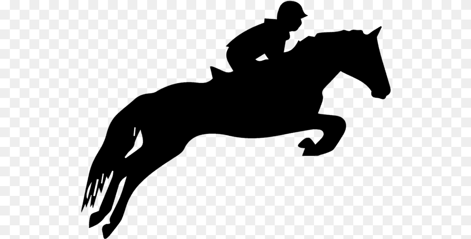 Horse Jumping Silhouette, Gray Free Transparent Png