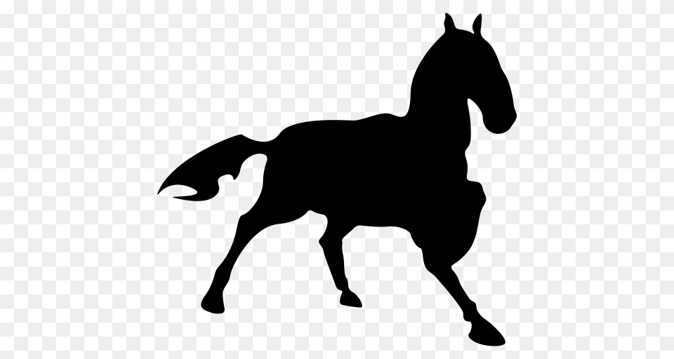 Horse Making A Pose Silhouette Icon, Gray Free Png