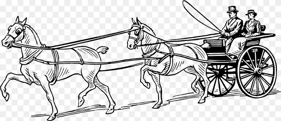 Horse Pulling Wagon Coloring Pages Horse And Carriage Clipart Black And White, Gray Free Png