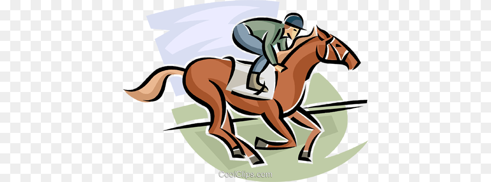 Horse Race Royalty Vector Clip Art Illustration Horse Racer Clip Art, Animal, Person, Equestrian, Mammal Free Png