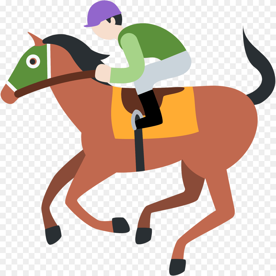 Horse Racing Emoji Clipart, Animal, Person, People, Mammal Png Image