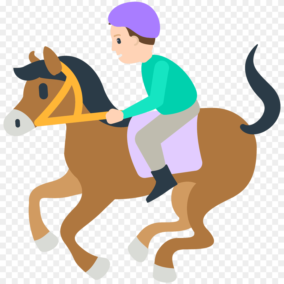 Horse Racing Emoji Clipart, Animal, Equestrian, Person, People Free Png
