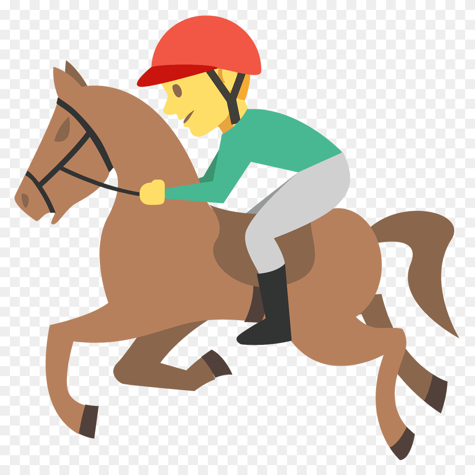 Horse Racing Emoji Clipart, Animal, Person, People, Mammal Png Image