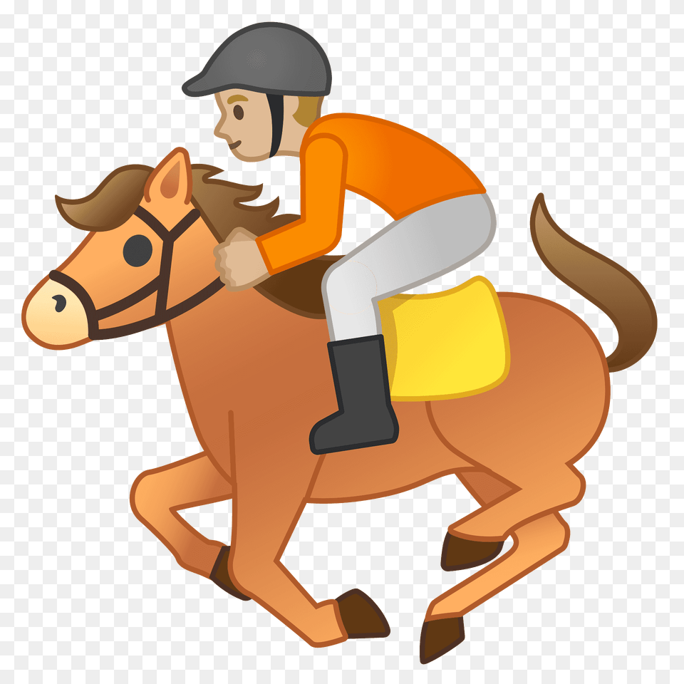 Horse Racing Emoji Clipart, Animal, Person, People, Mammal Png Image