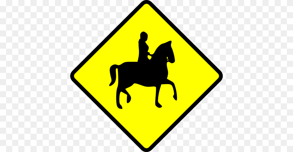 Horse Rider Caution Sign Vector Image, Symbol, Road Sign, Animal, Mammal Png